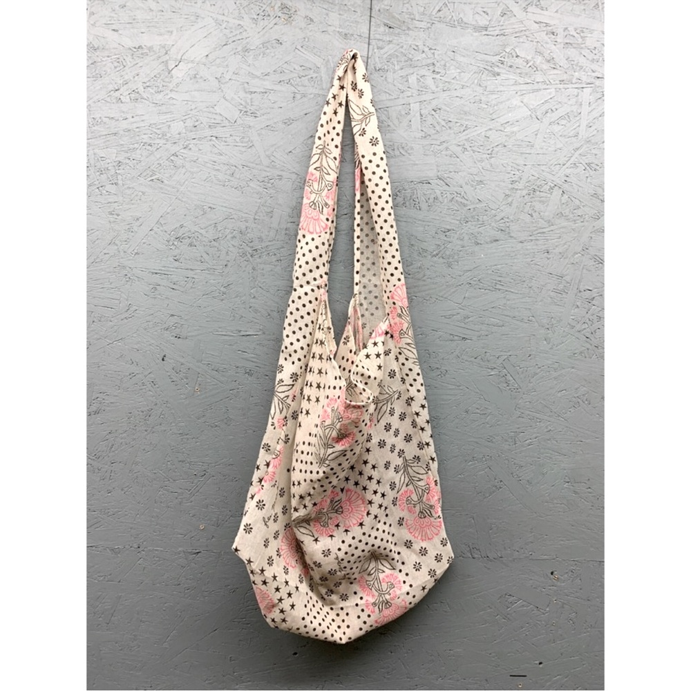 Free People gauze reusable tote bag hue Cream Pink Black - Picture 8 of 10